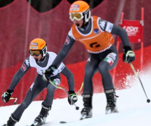 Bertagnolli e Casal in azione, nel SuperG a Tarvisio. Foto: Andrea Carloni