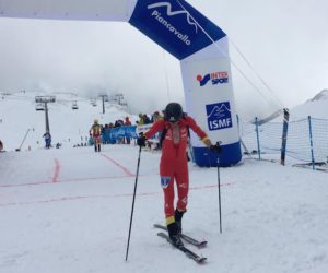 Mondiali Alpago-Piancavallo 2017: Kilian Jornet al traguardo della Vertical Race. Fonte: facebook